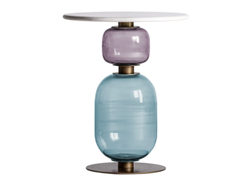 BAYEUX - Glass coffee table with stone top by Vical Home - view 2